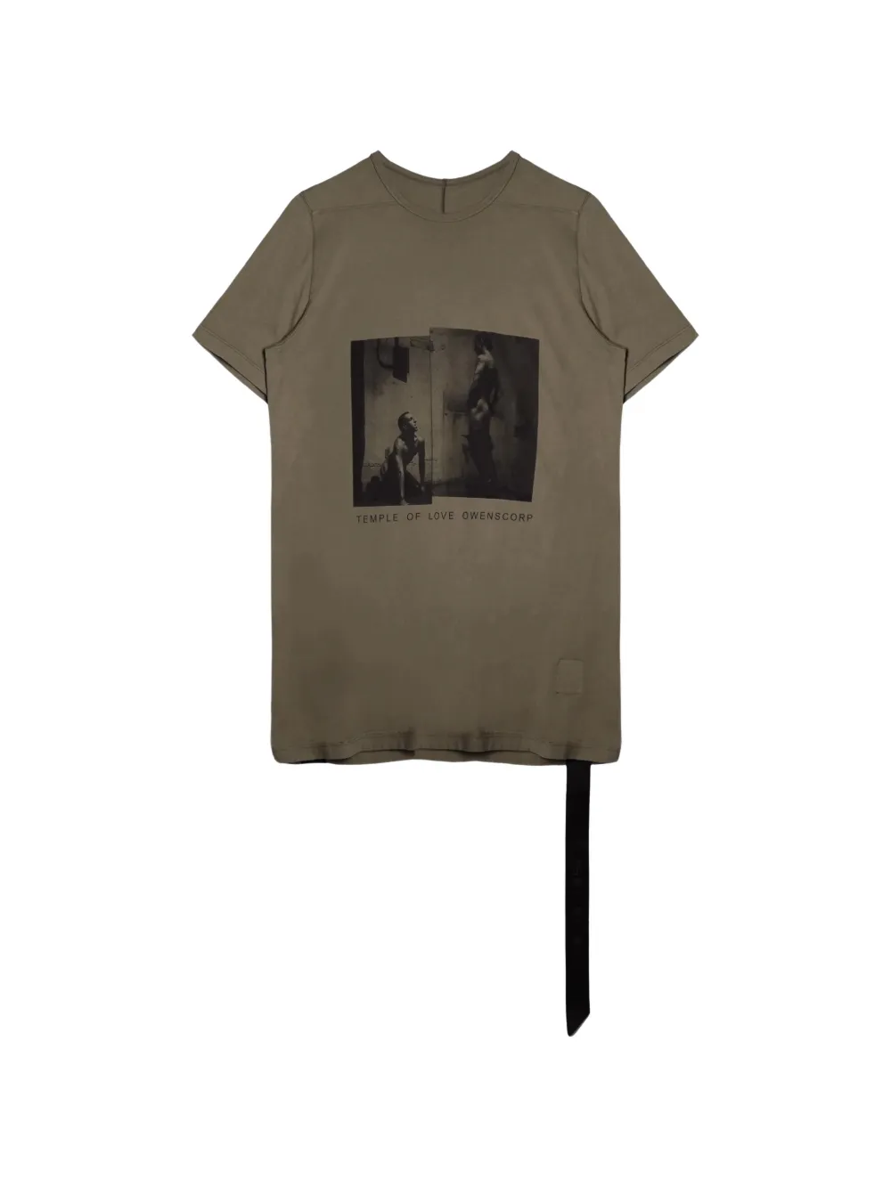Rick Owens DRKSHDW Level T graphic-print ribbon-detail T-shirt - Grün