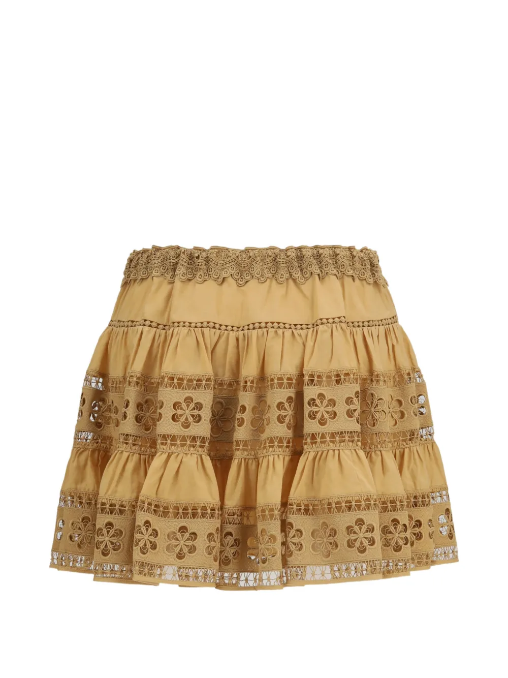 Charo Ruiz Ibiza Lea broderie anglaise tiered skirt - Toni neutri