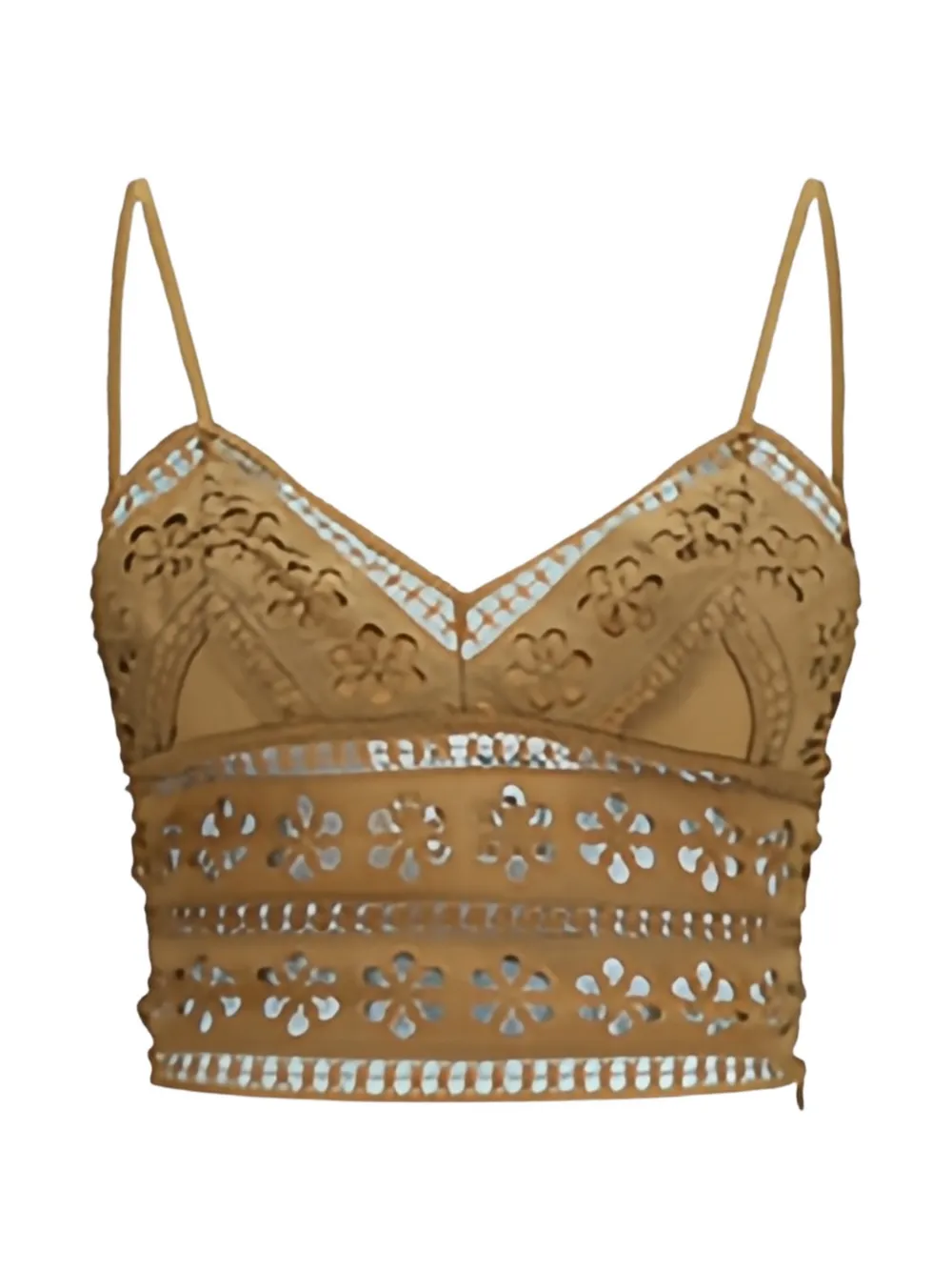Charo Ruiz Ibiza Melie guipure-lace cropped top - Toni neutri