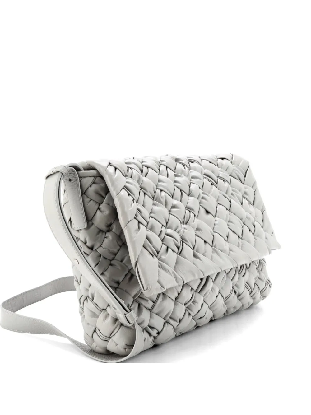 Bottega Veneta Pre-Owned Borsa a tracolla Rumple media con design Intrecciato - Grigio