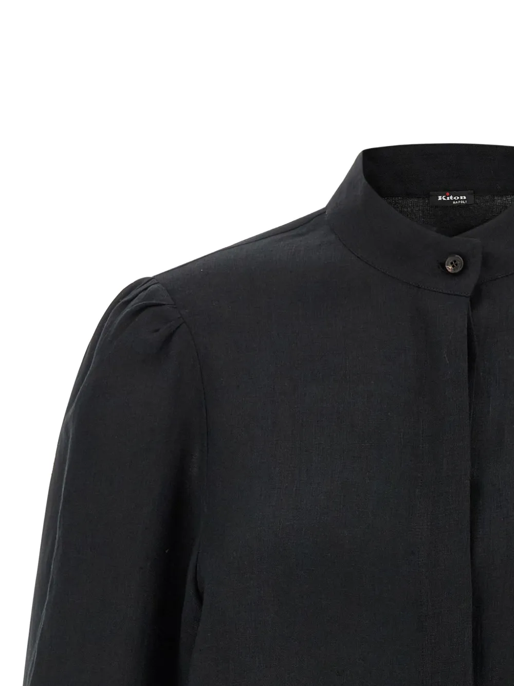 Kiton Blouse met pofmouwen en franje Zwart