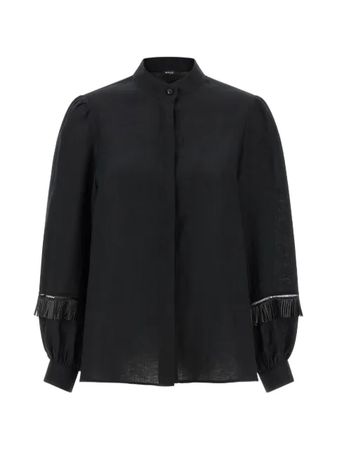 Kiton fringed puff-sleeve shirt