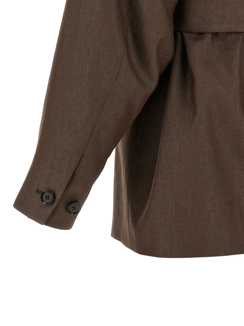 Kiton Jack met sjaalkraag en ceintuur Bruin