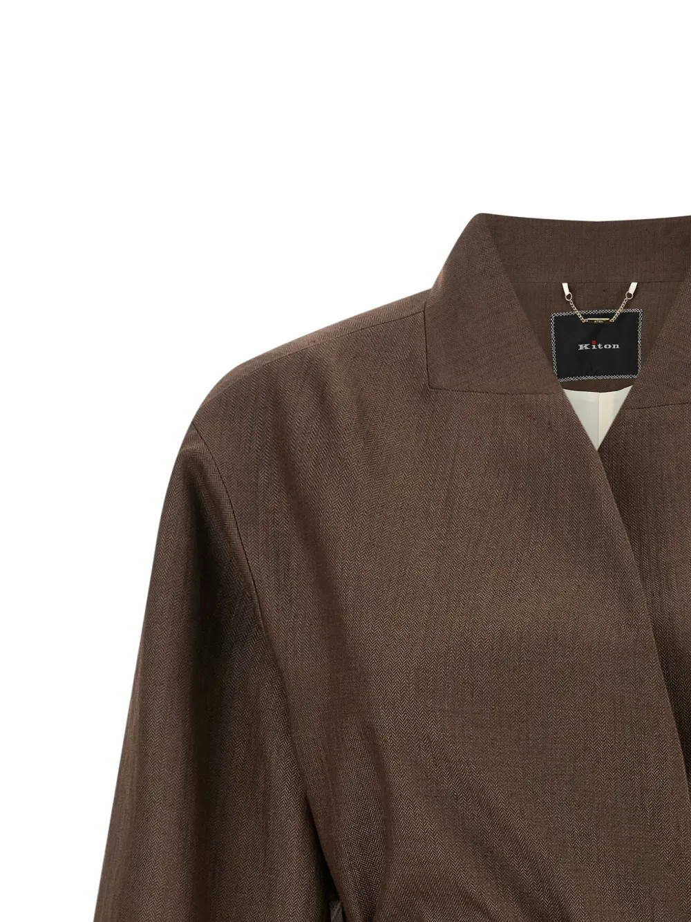 Kiton Jack met sjaalkraag en ceintuur Bruin