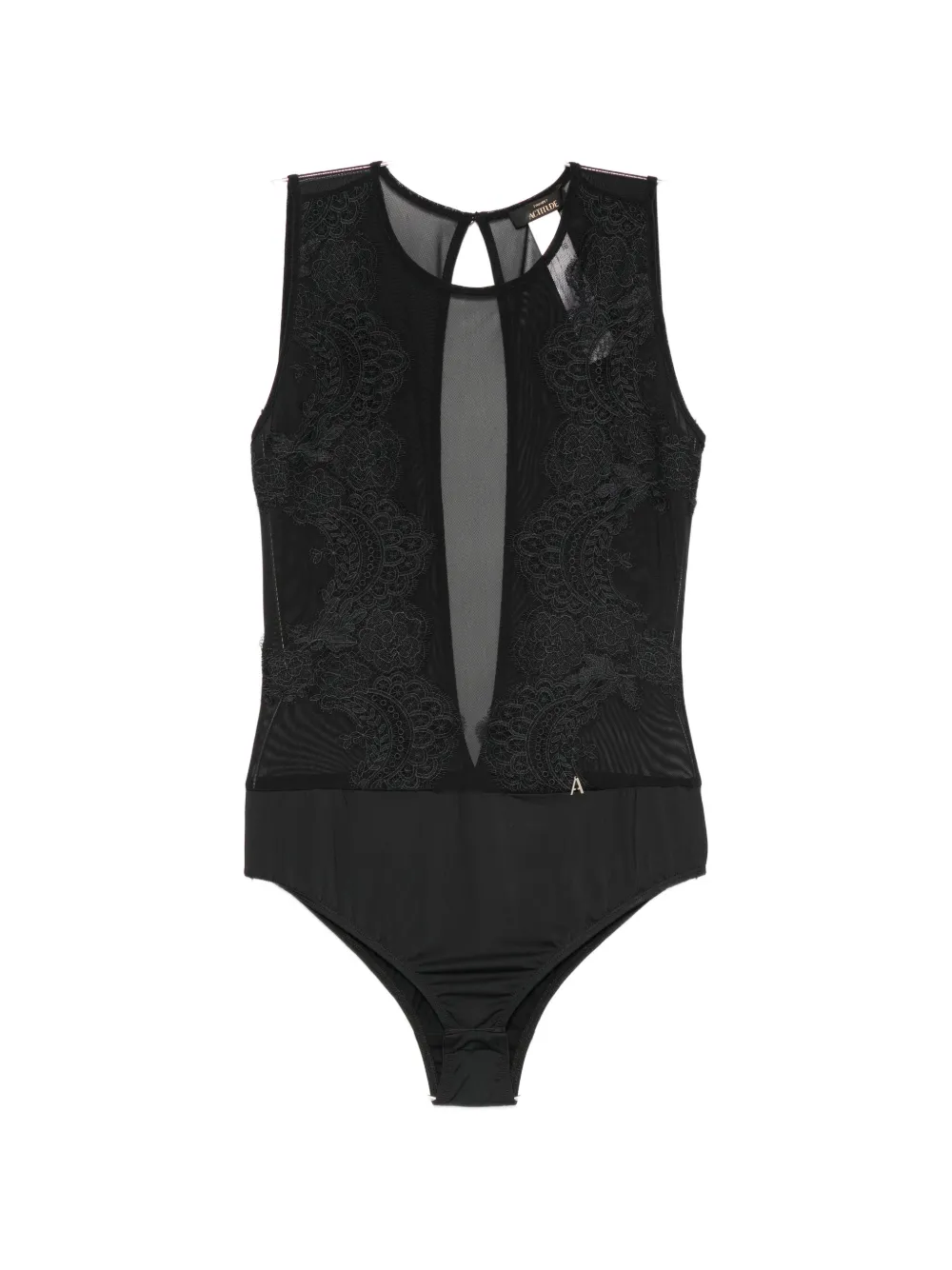 TWINSET flower-lace bodysuit - Schwarz