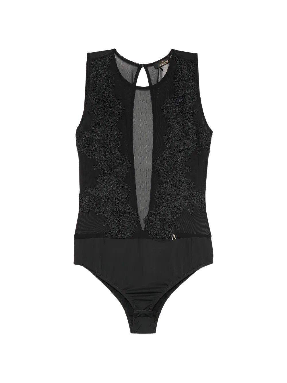 TWINSET flower-lace bodysuit - Schwarz