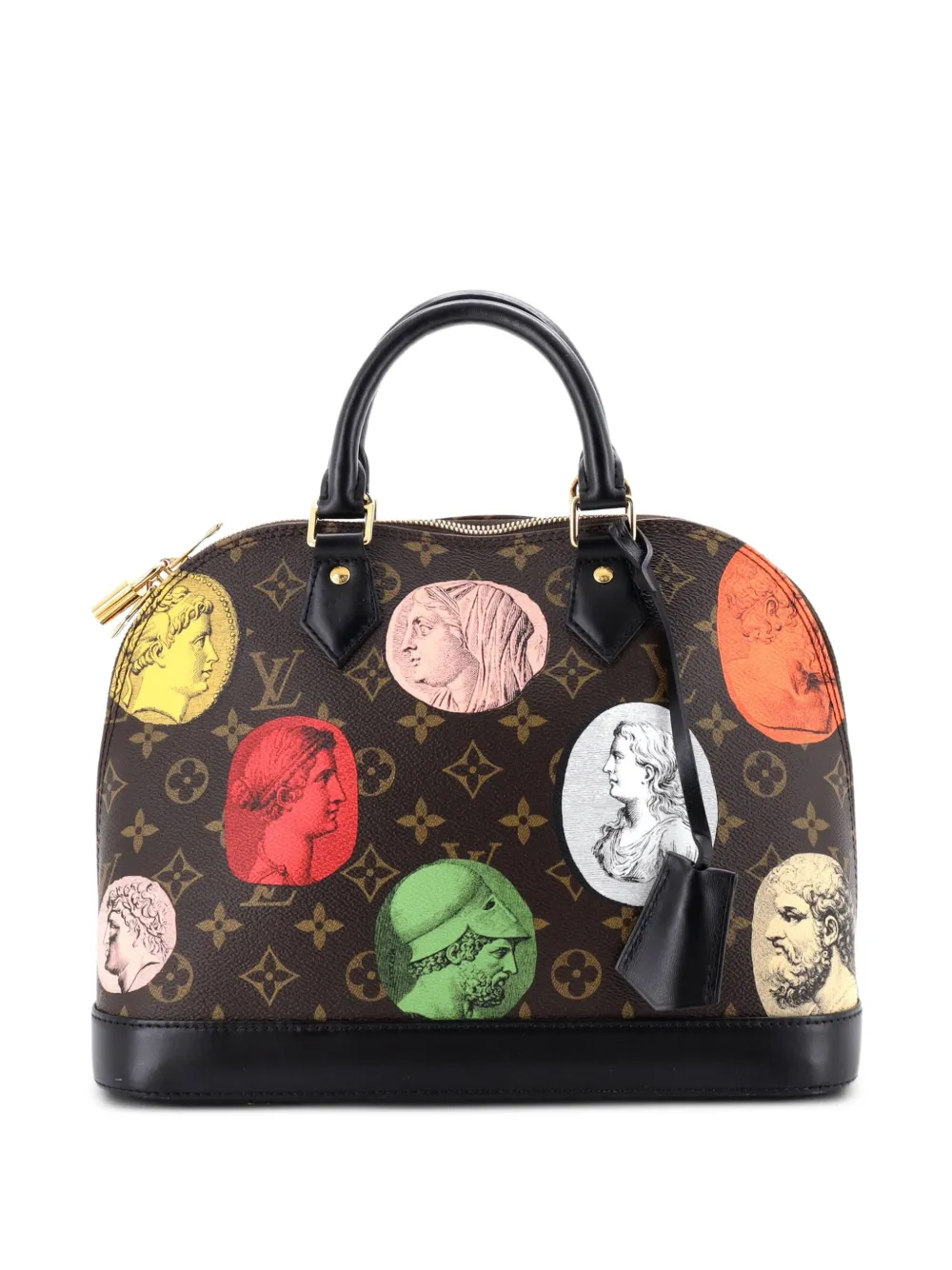 Louis Vuitton Pre-Owned Alma Handbag Limited Edition Fornasetti Cameo Monogram Canvas PM satchel - Marrone