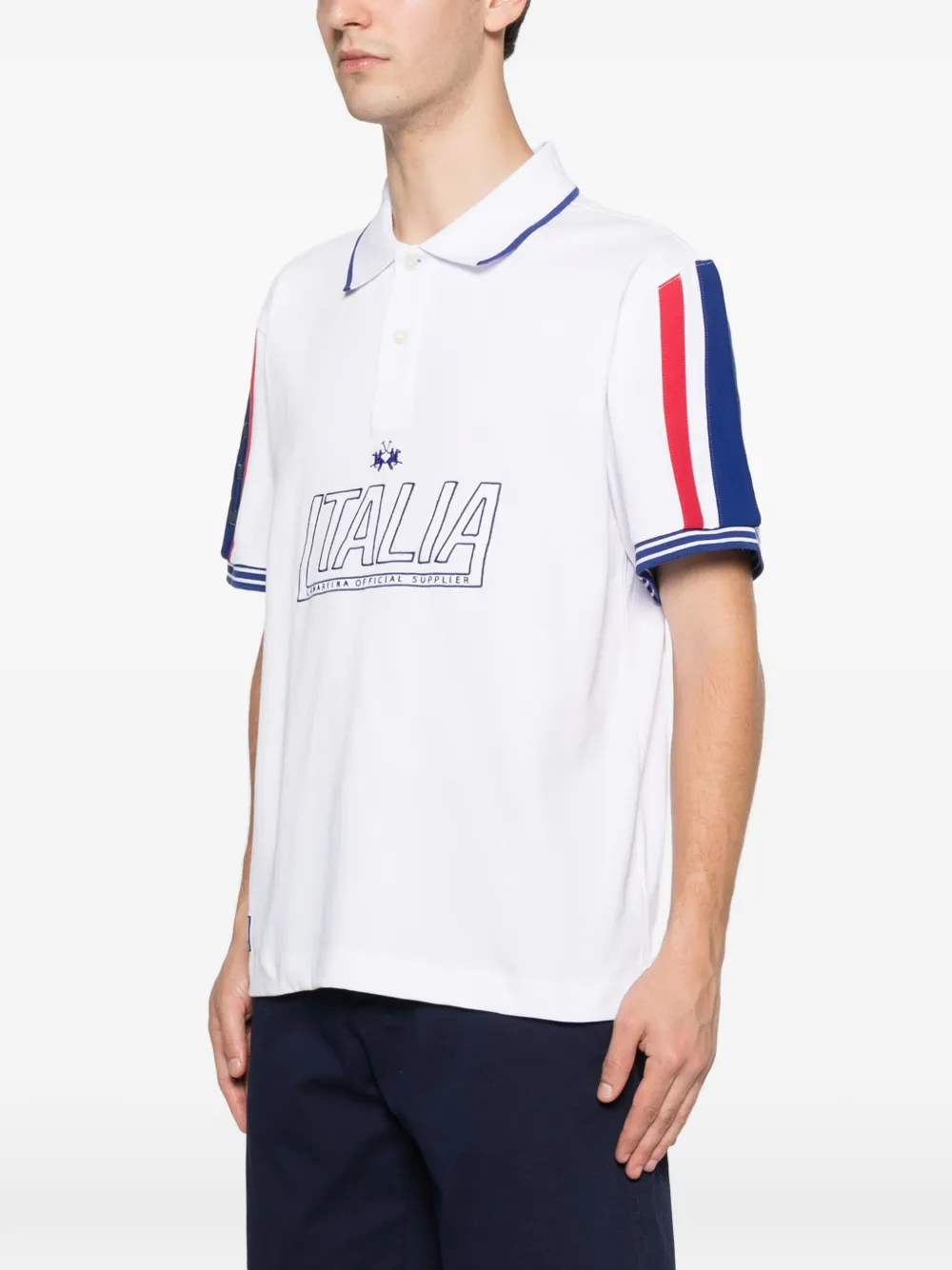 La Martina Gestreept poloshirt Wit
