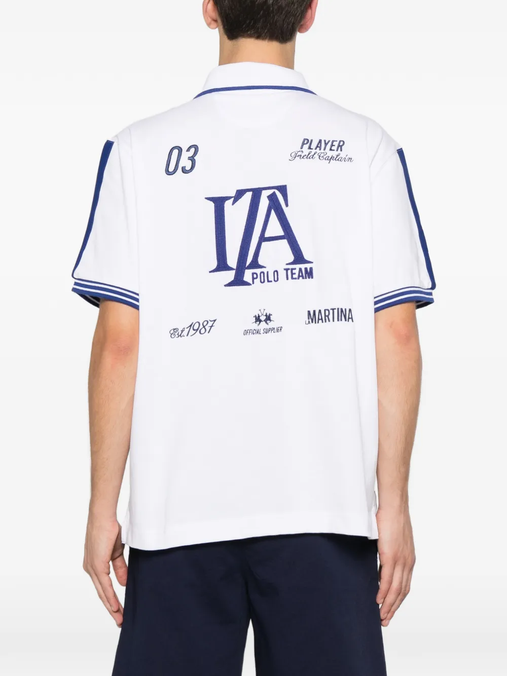La Martina Gestreept poloshirt Wit