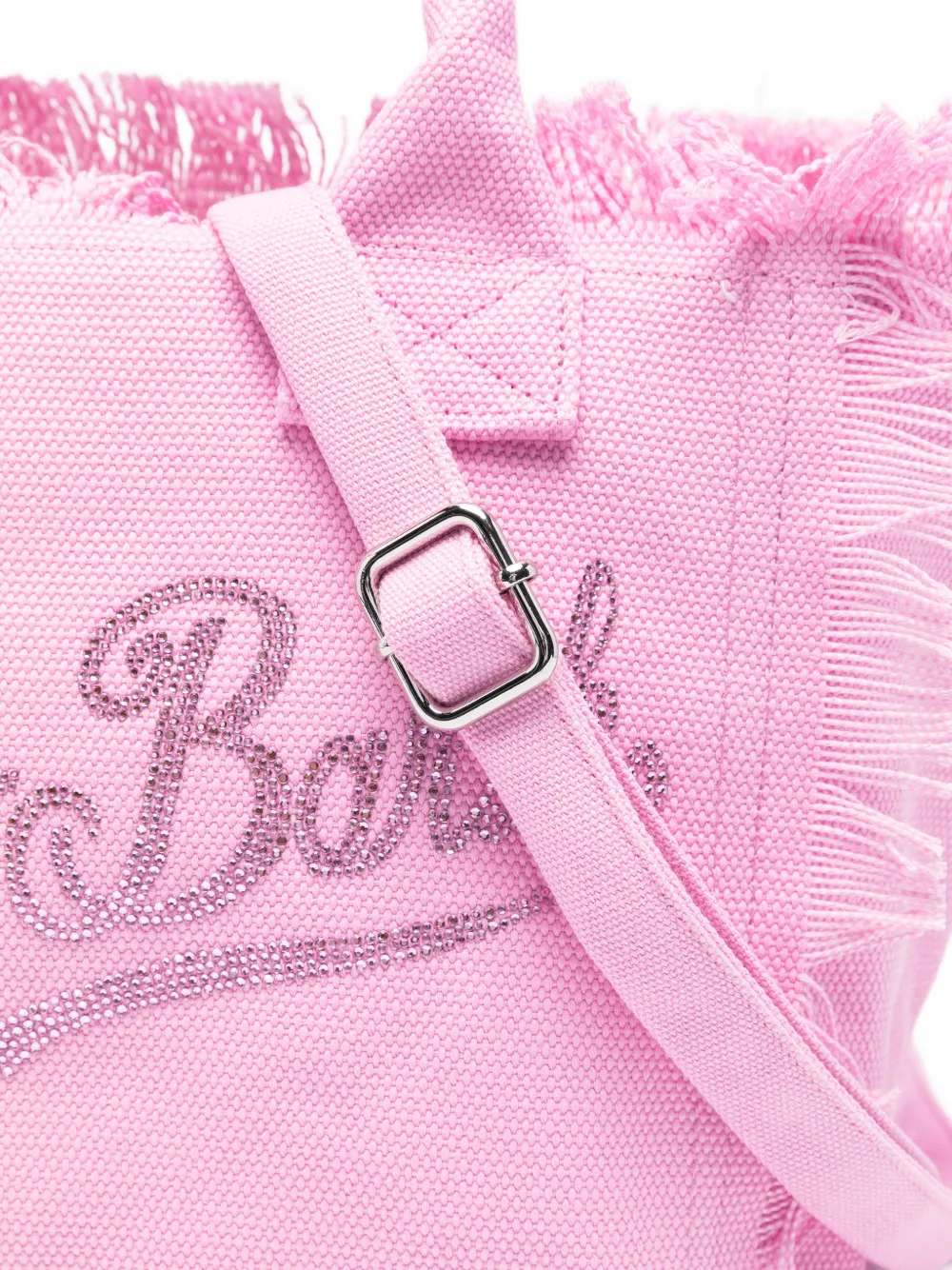 MC2 Saint Barth Colette shopper met glitters logo en franje Roze