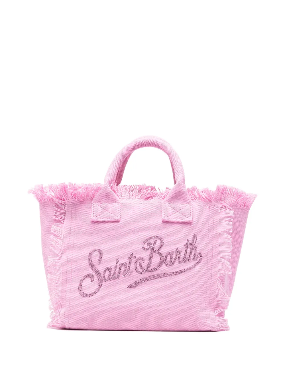 MC2 Saint Barth Colette shopper met glitters logo en franje Roze