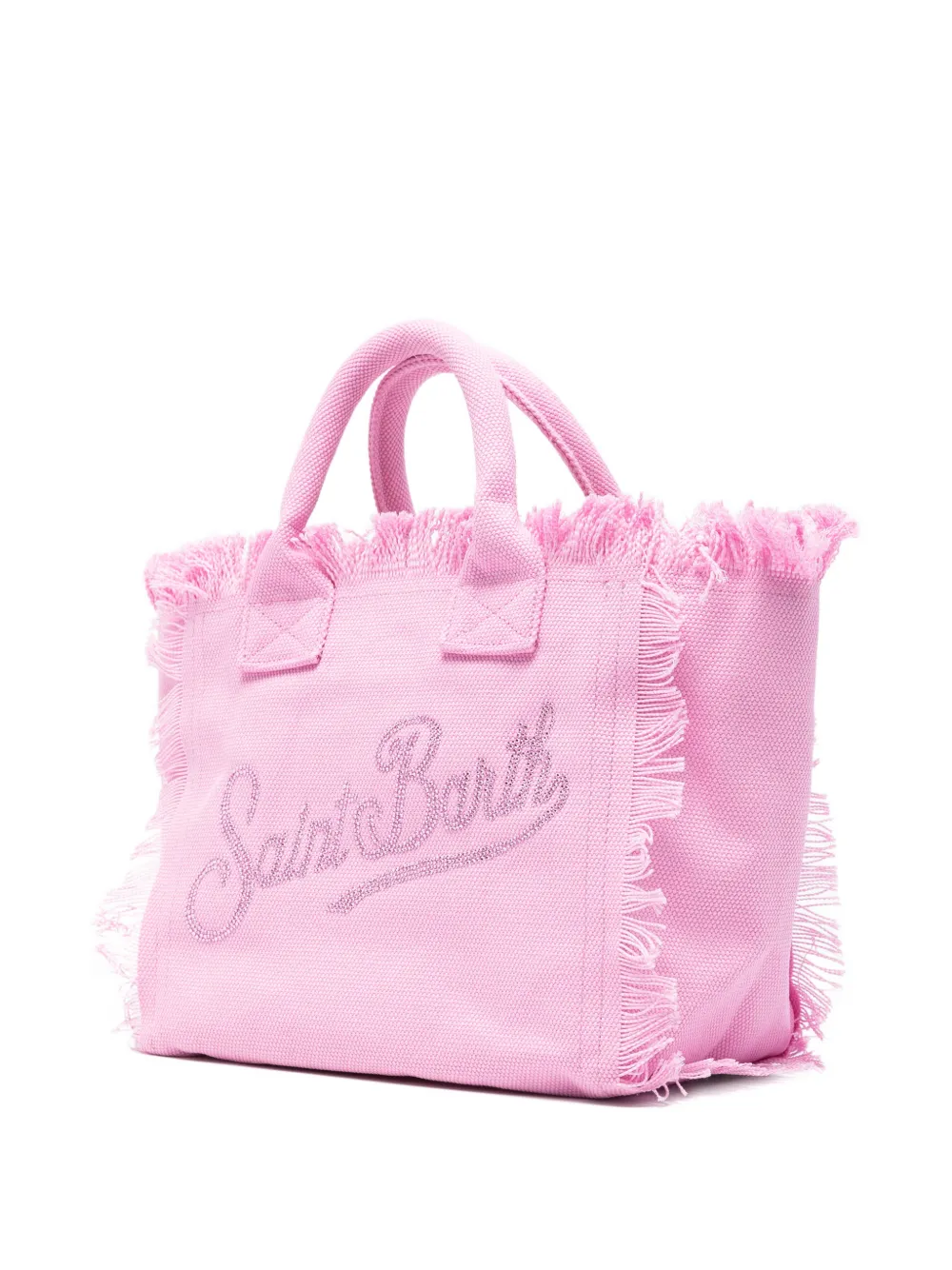 MC2 Saint Barth Colette shopper met glitters logo en franje Roze