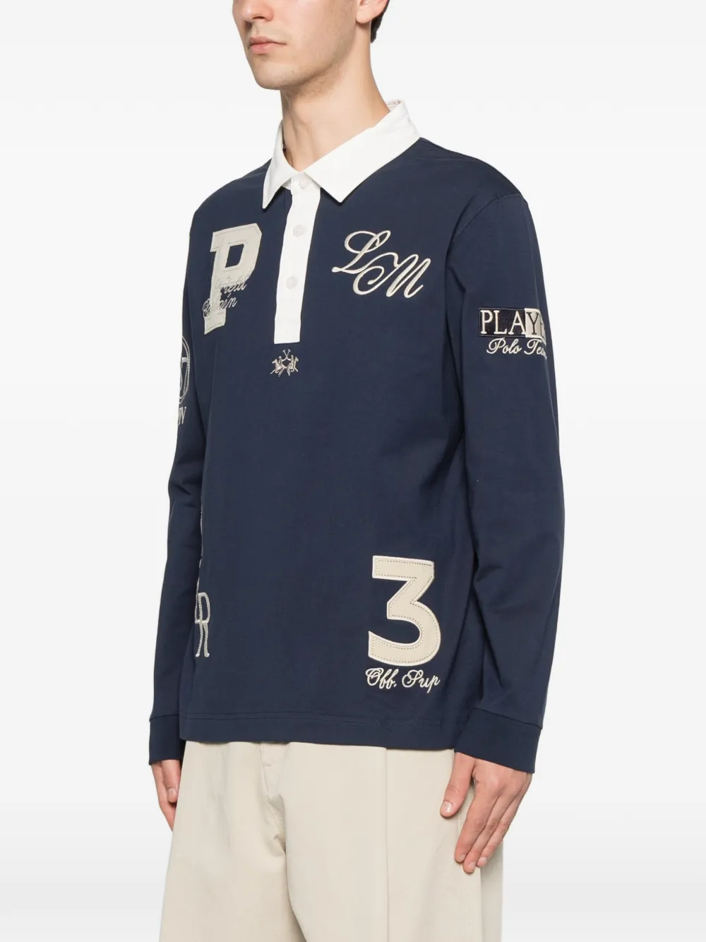 La Martina Poloshirt met logopatch Blauw