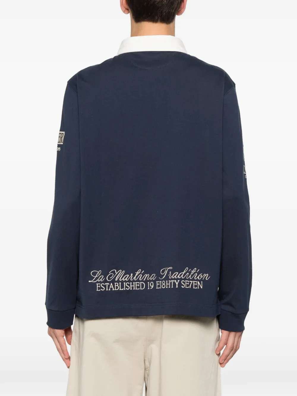 La Martina Poloshirt met logopatch Blauw