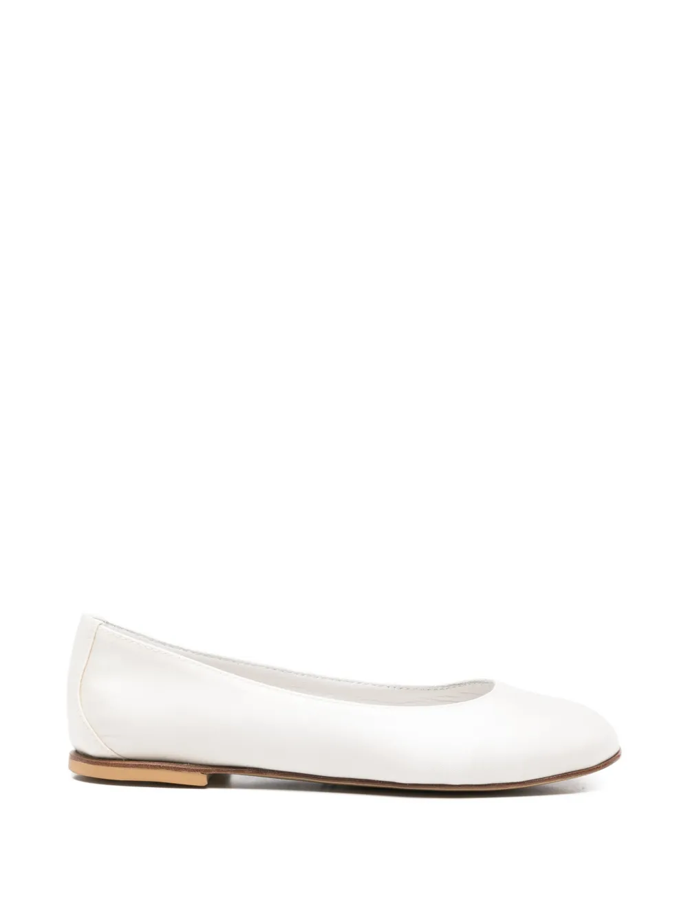 MONTELPARE TRADITION square-toe ballet flats - Bianco