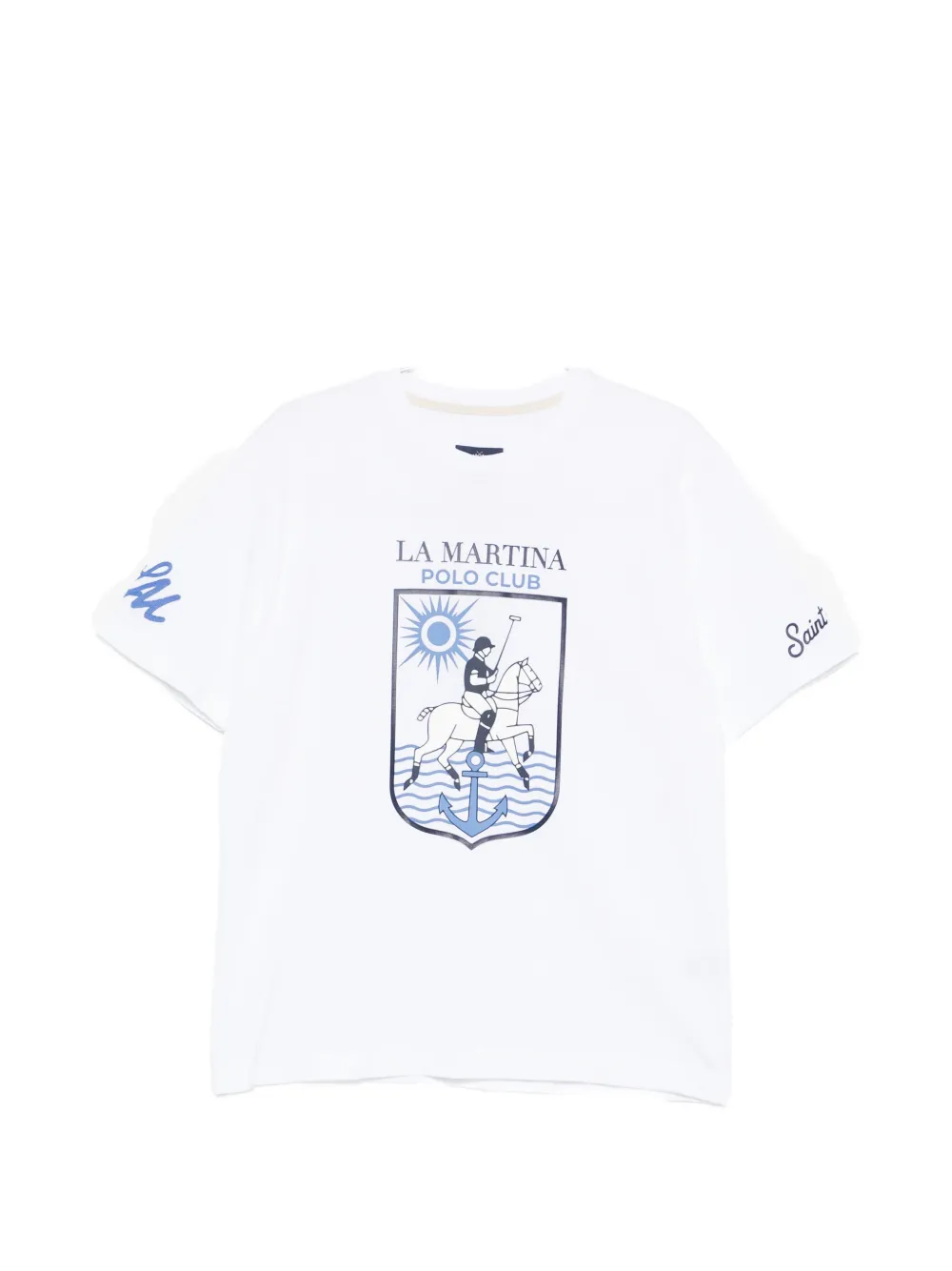 La Martina Logo-print Crew-neck T-shirt In White
