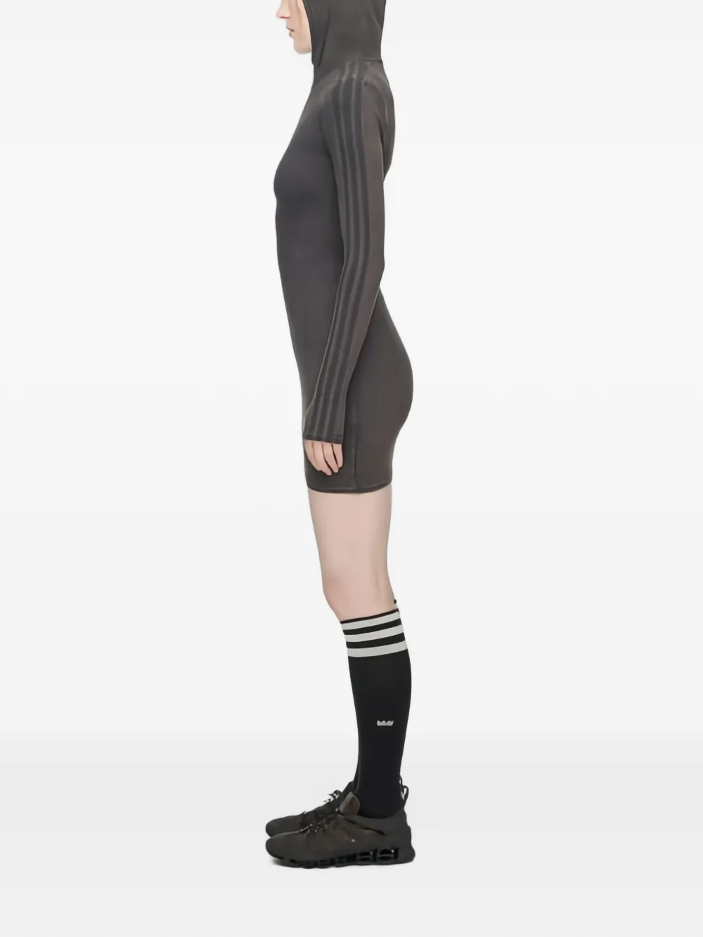 adidas x Avavav mini-jurk met capuchon en geborduurd logo Grijs