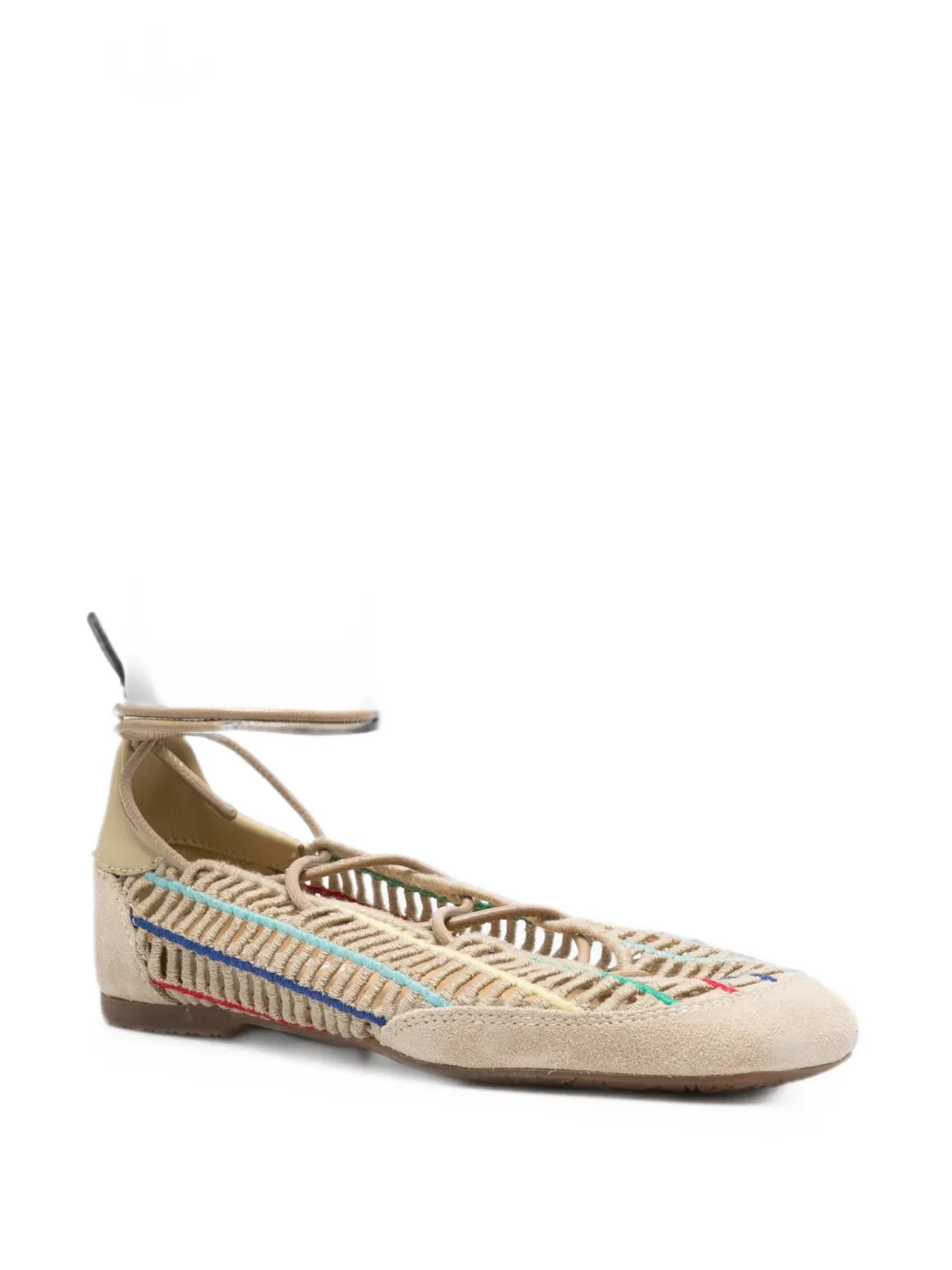 Patrizia Pepe Dancing Skin raffia ballet flats Beige