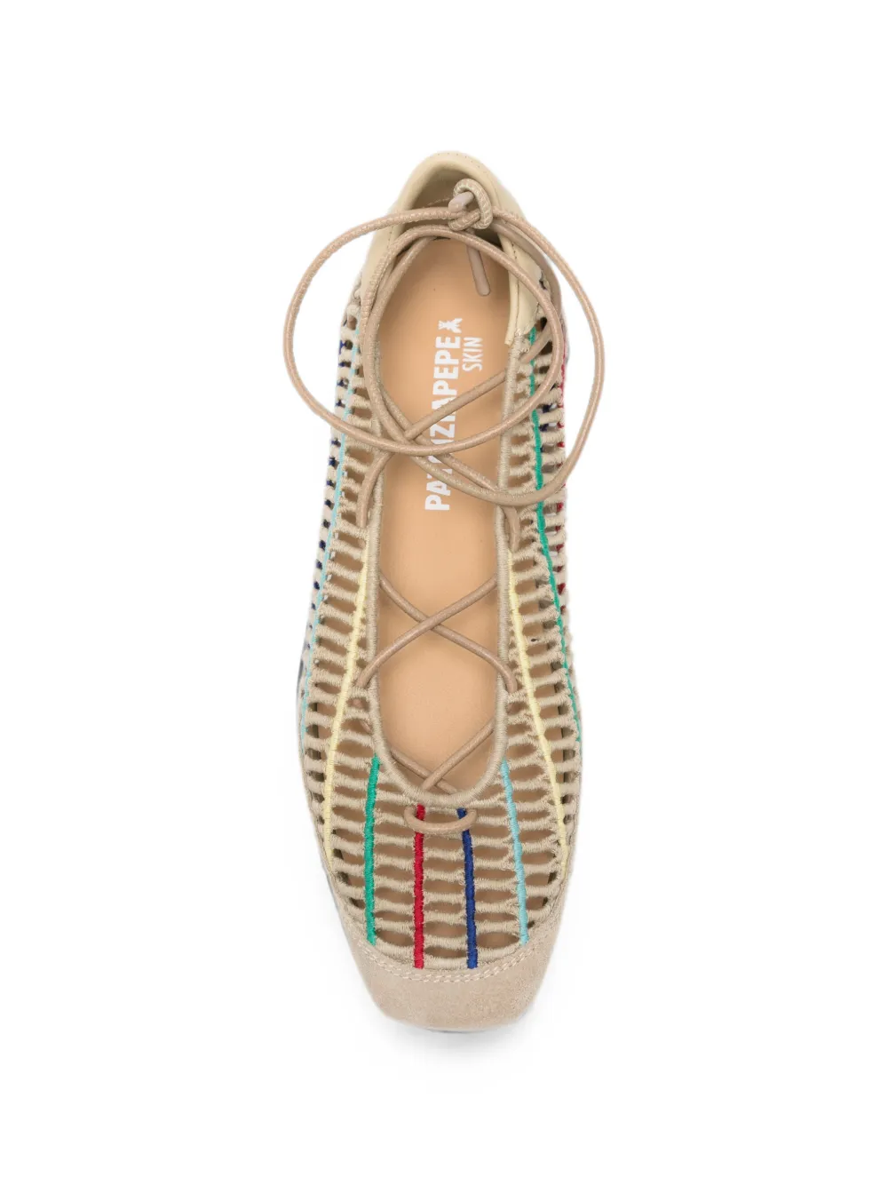 Patrizia Pepe Dancing Skin raffia ballet flats Beige