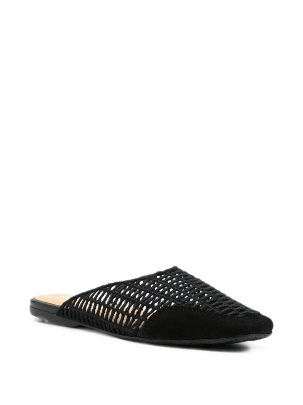 Patrizia Pepe Raffia woven mules Zwart