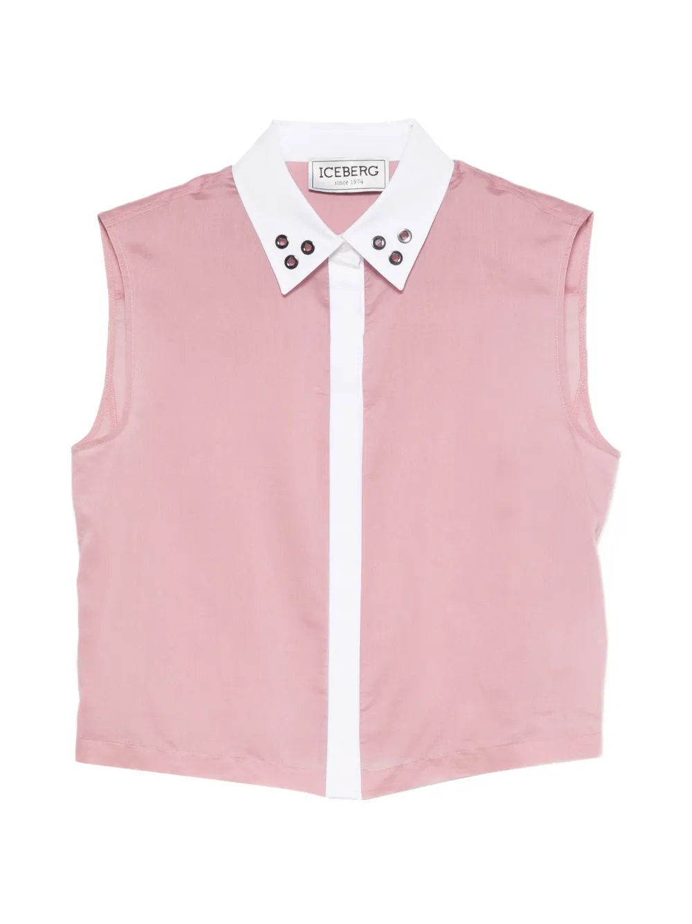 Iceberg eyelet-embellished sleeveless shirt - Rosa