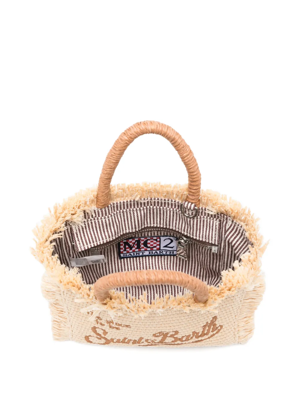 MC2 Saint Barth Vanity mini-shopper met franje Beige