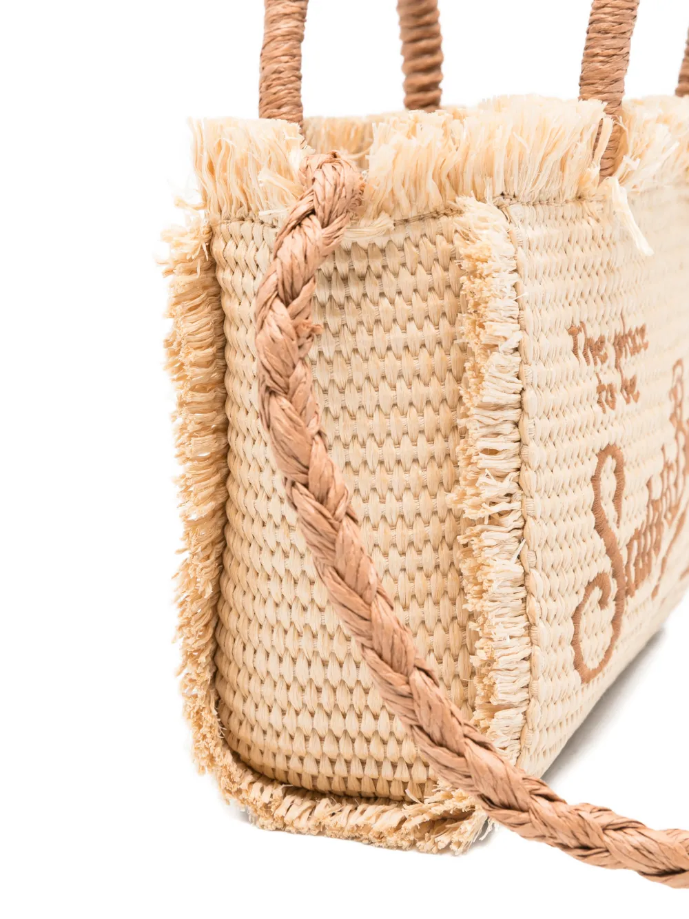 MC2 Saint Barth Vanity mini-shopper met franje Beige