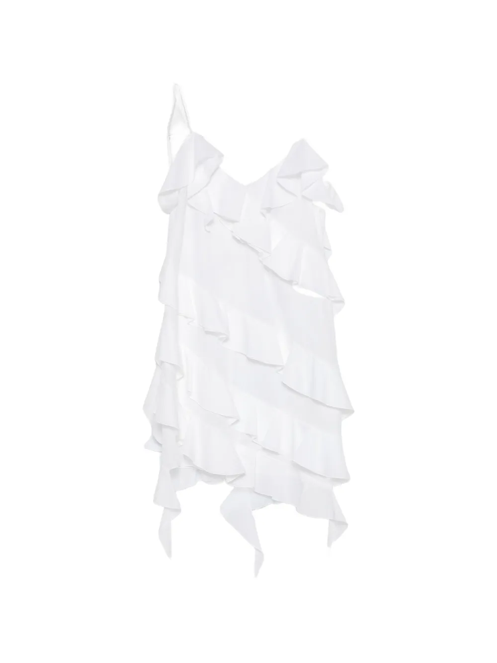 Les Filles d'Eva ruffled cold-shoulder mini dress - Bianco