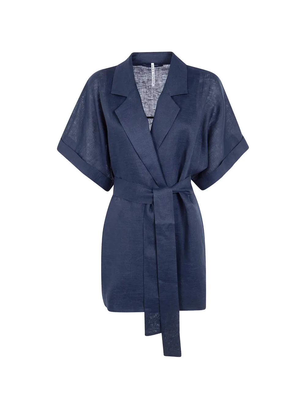 Liviana Conti belted short-sleeve jacket - Blau