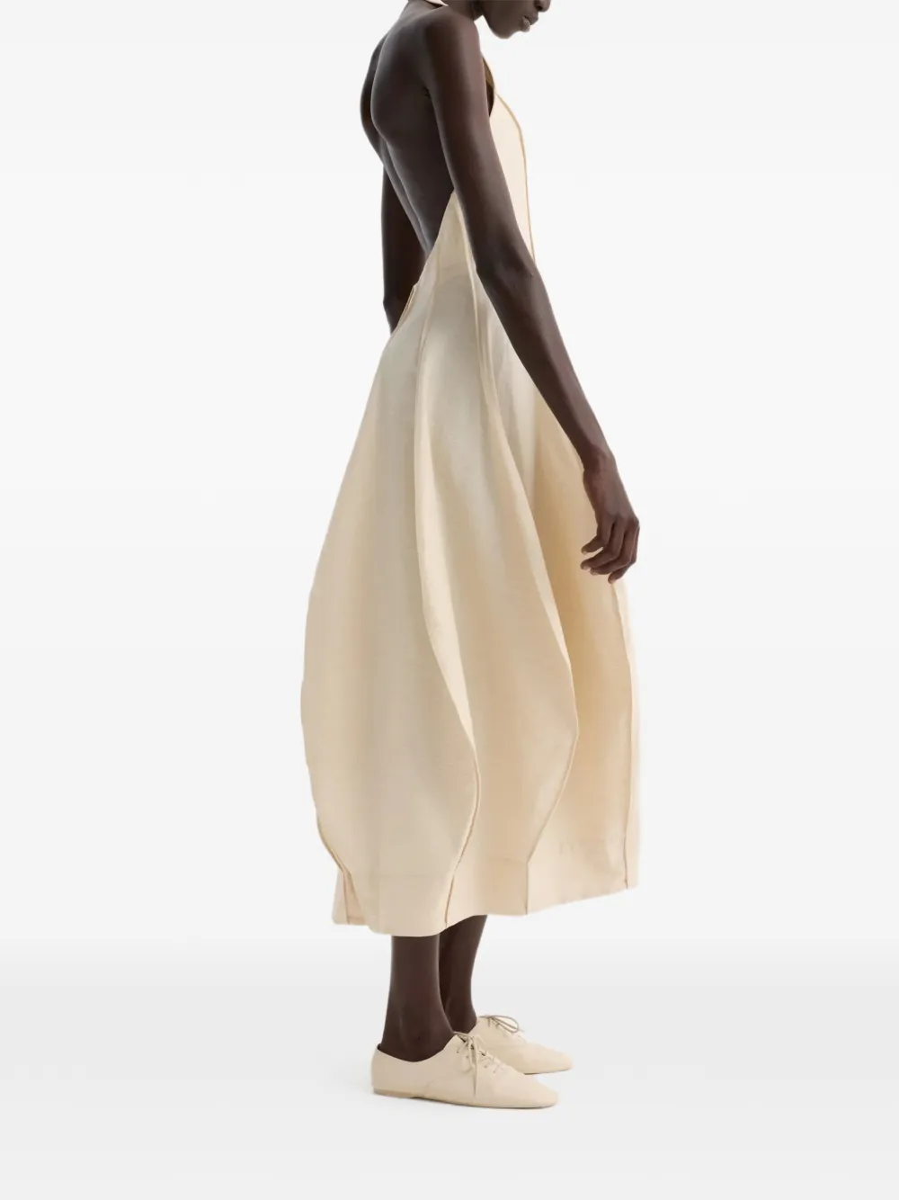  Róhe Vestido Con Cuello Halter Y Pliegues - Neutro 