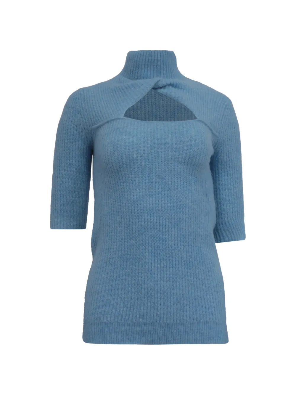 GANNI 2022 fine-knit cut-out sweater - Blue