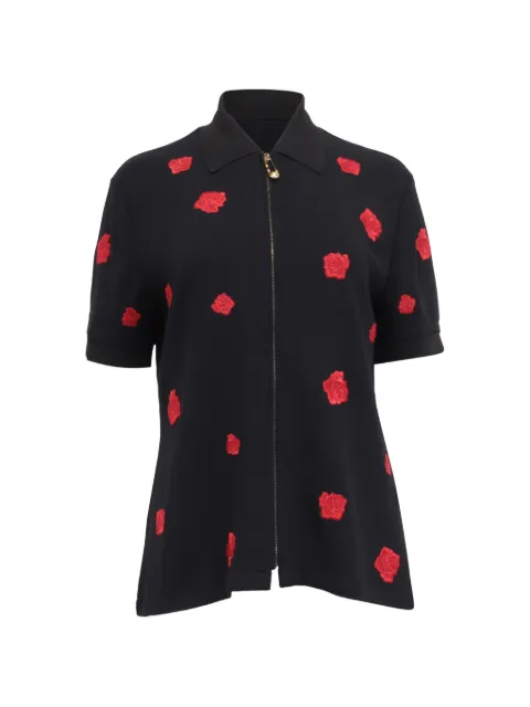 Versace Pre-Owned embroidered safety-pin polo shirt