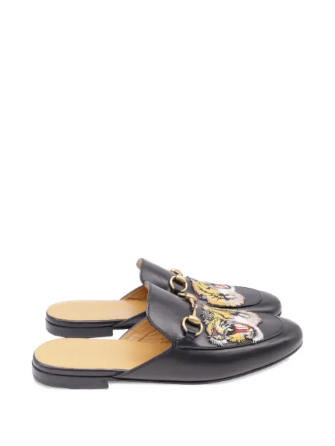 Gucci Pre-Owned Princetown tiger-embroidered mules