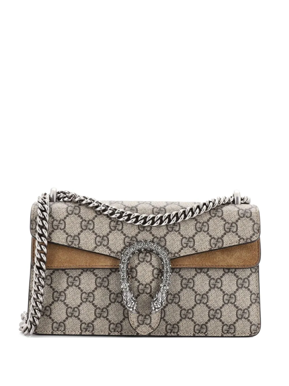 Gucci Pre-Owned Dionysus Bag GG Coated Canvas with Crystal Embellished Metal Small shoulder bag - Marrone