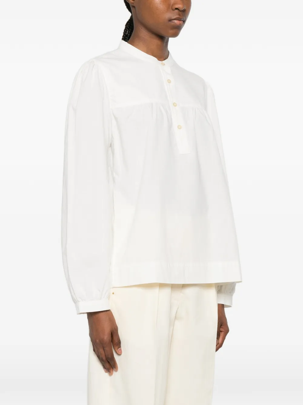  A.p.c. Blusa Con Canesú Fruncido - Blanco 