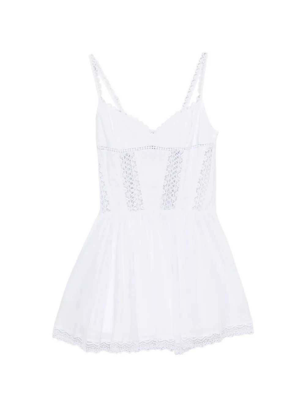Charo Ruiz Ibiza Gardenia guipure-lace panelled dress - White