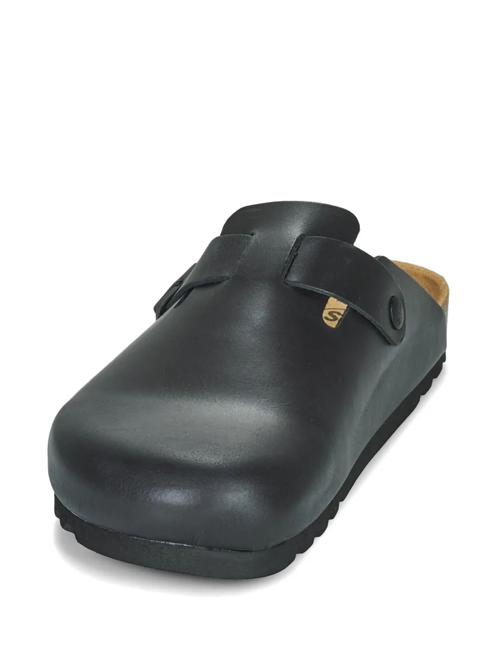 Scholl buckle-fastening leather sandals Zwart
