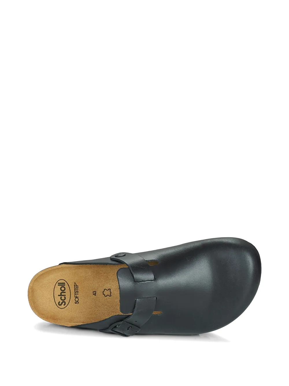 Scholl buckle-fastening leather sandals Zwart
