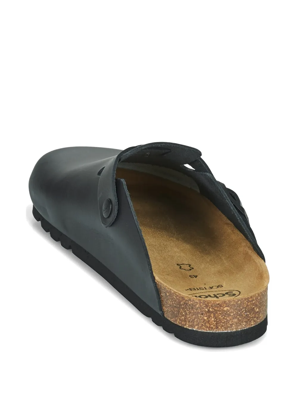 Scholl buckle-fastening leather sandals Zwart