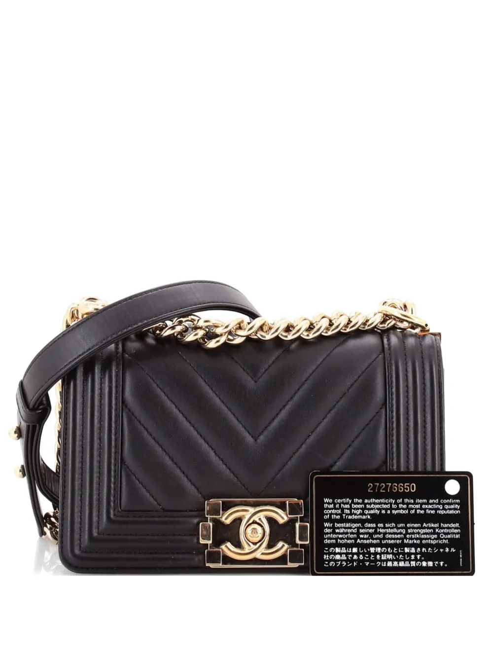 CHANEL Pre-Owned Boy Flap Bag Chevron Calfskin Small crossbody bag - Nero
