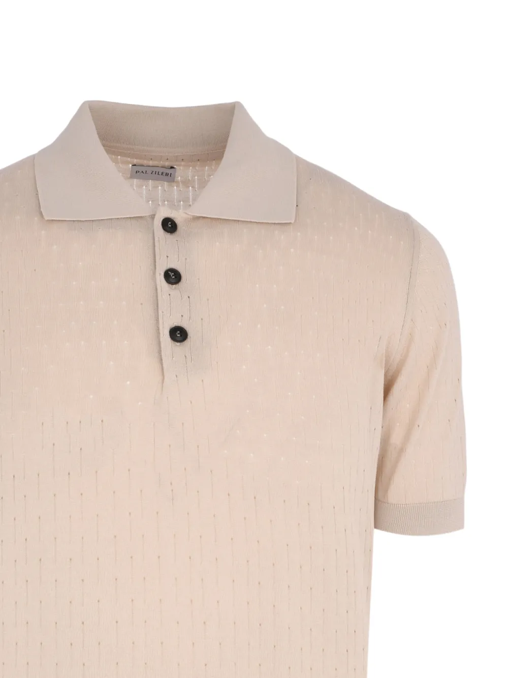 Pal Zileri Opengebreid poloshirt Beige