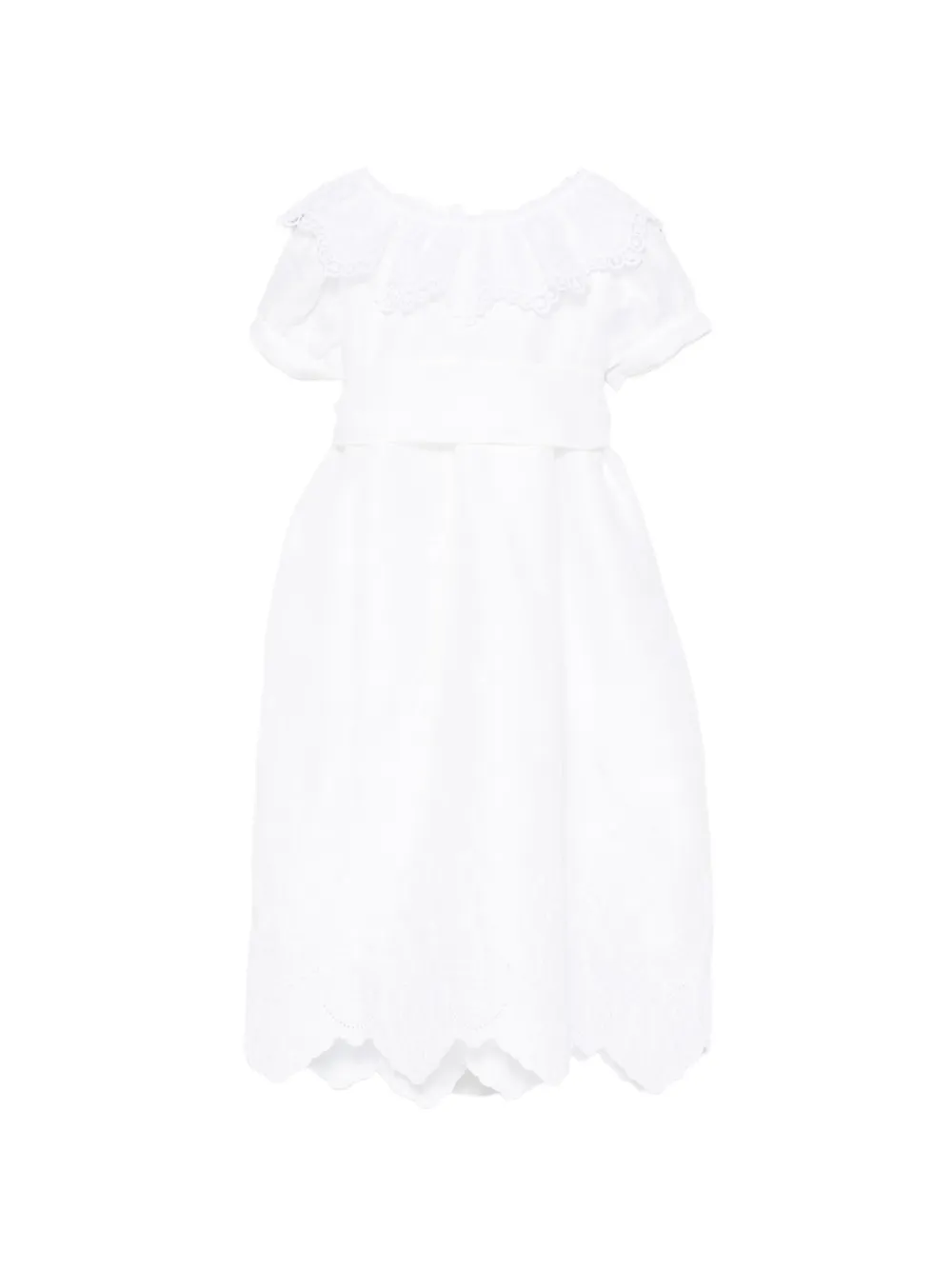 JESURUM BABY broderie-anglaise scalloped-hem dress - Bianco