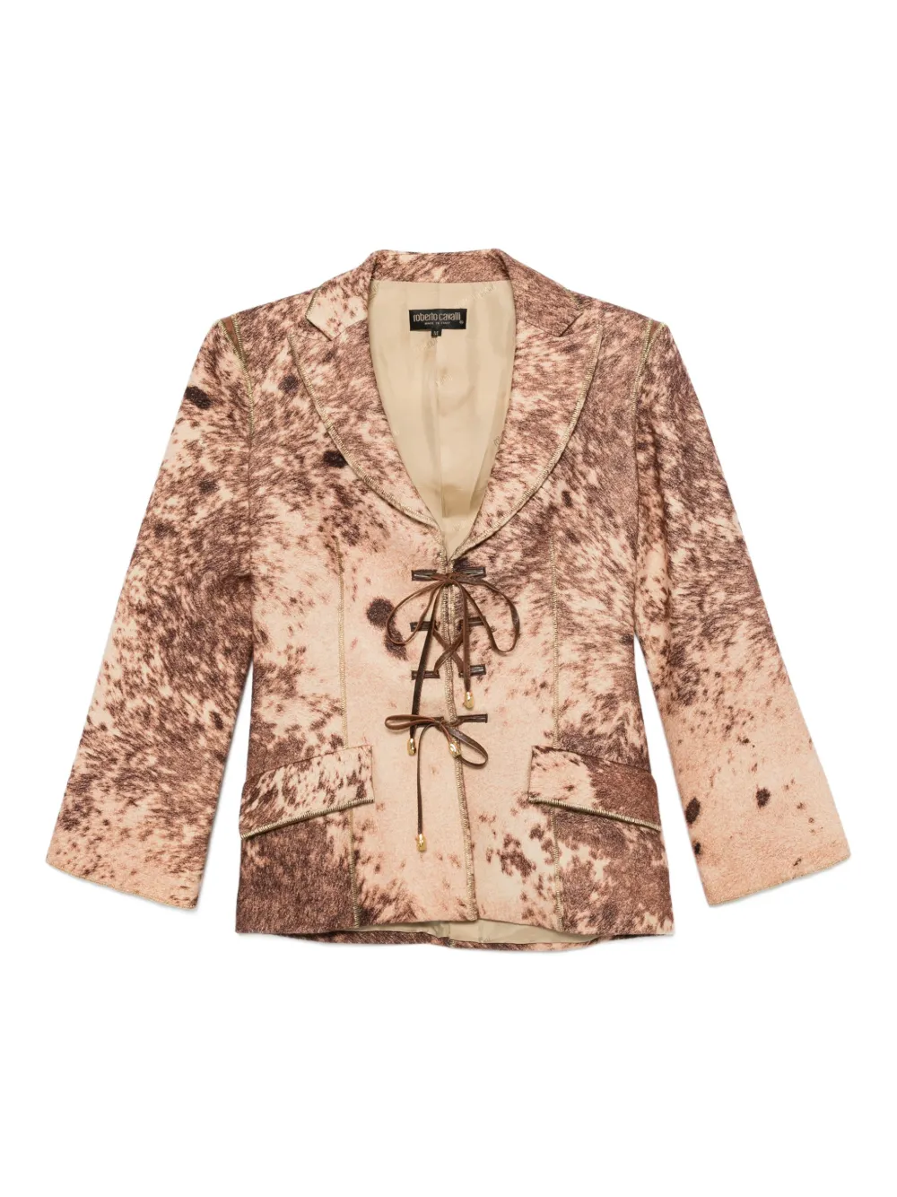 Roberto Cavalli Vintage 2000s animal-print jacket - Toni neutri