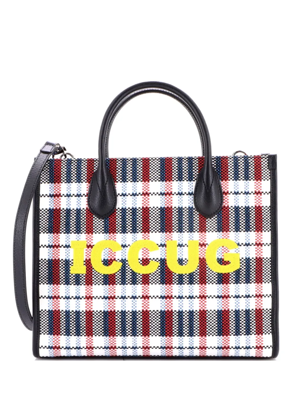 Gucci Pre-Owned ICCUG Tote Embroidered Faux Raffia Small satchel - Multicolore