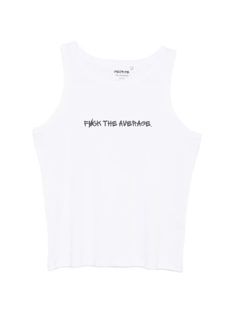 GEORGE. slogan-print ribbed vest - Bianco