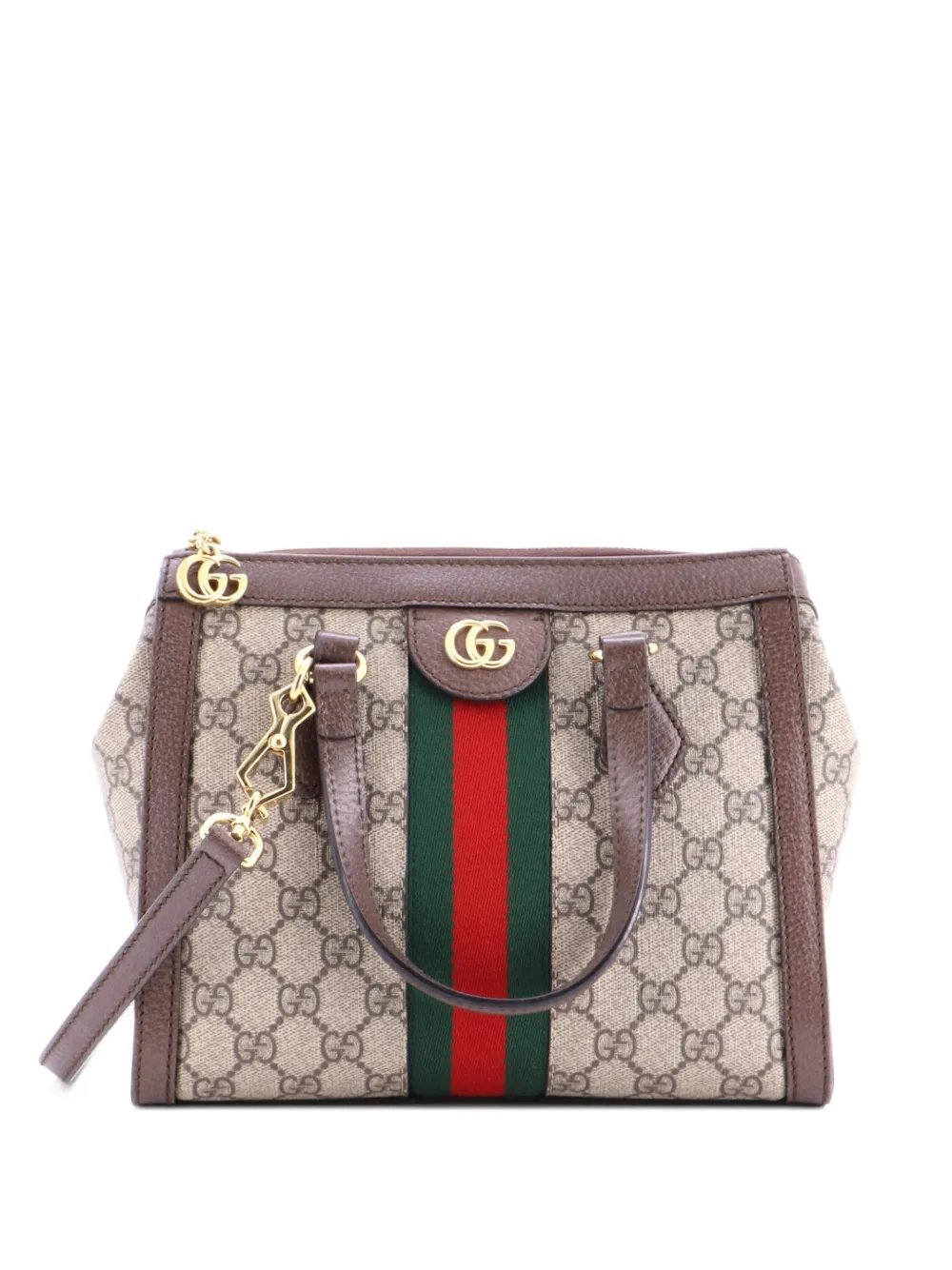 Gucci Pre-Owned Borsa tote Ophidia piccola in tela cerata GG con manico - Marrone