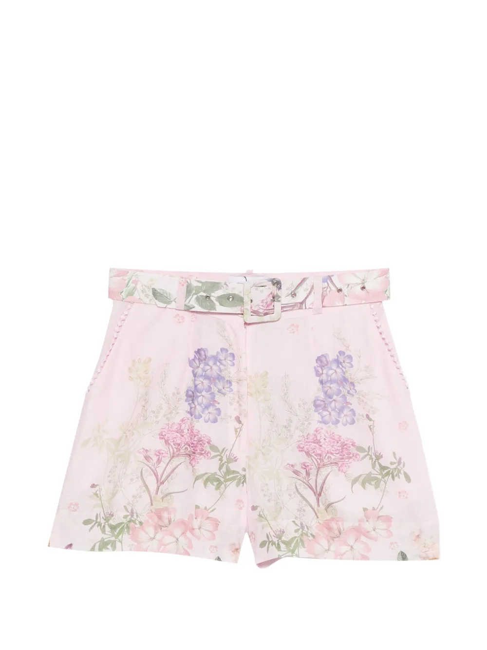 Charo Ruiz Ibiza floral-print belted shorts - Rosa