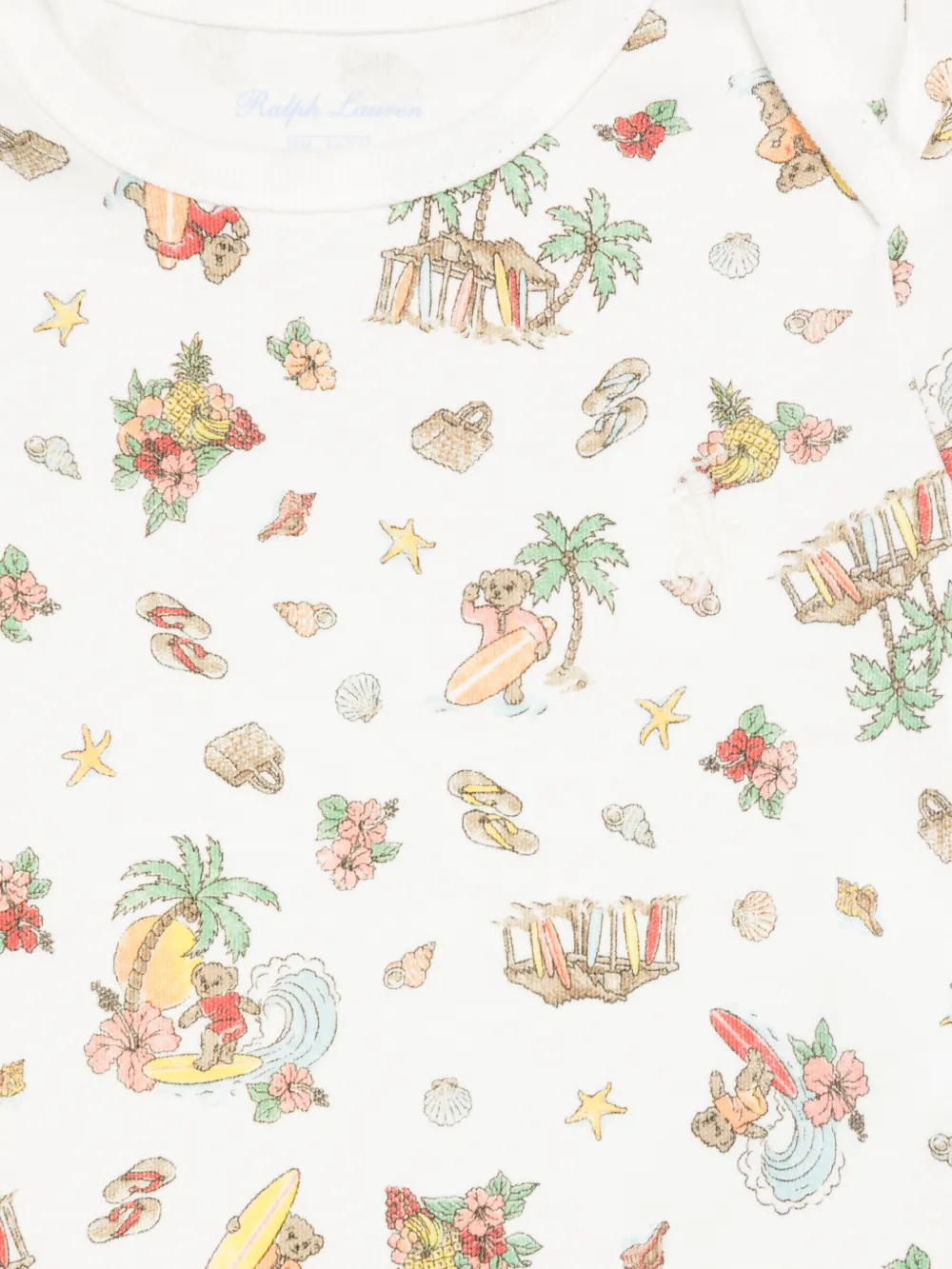 POLO RALPH LAUREN KIDS The North Shore romperset met print Beige