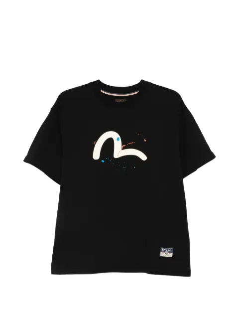 EVISU Seagull-print paint-splatter T-shirt