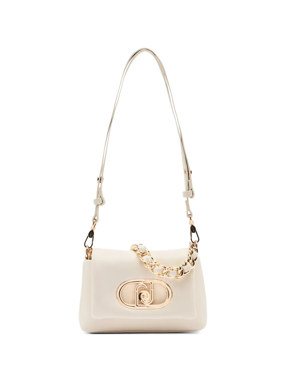 LIU JO Kleine LaPuffy Schultertasche mit Monogramm - Nude